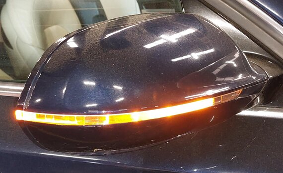 Thumbnail 2: 11-14 AUDI A8 S8 (D4 4H) RIGHT P-FOLD LANE KEEP BLIND HEATED DOOR MIRROR (BLUE)