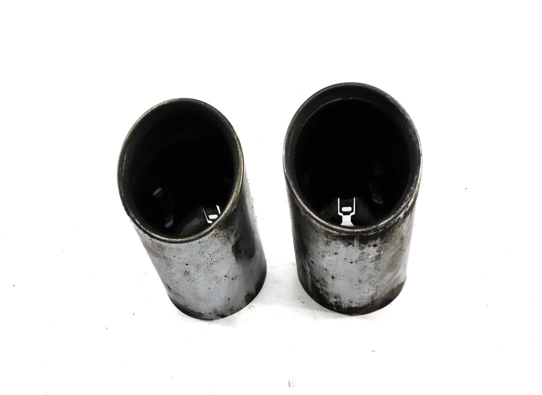 Thumbnail 2: 2017-2020 AUDI A4 (B9 8W) LEFT & RIGHT REAR MUFFLER PIPE TRIM EXHAUST TIP SET-2