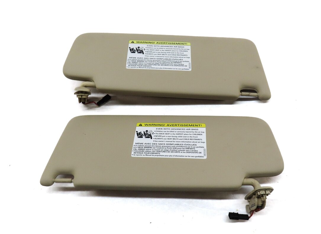 Thumbnail 4: 17-19 AUDI A4 (B9 8W) FRONT LEFT & RIGHT SUNVISOR SUN VISOR SHADE SET (BEIGE)