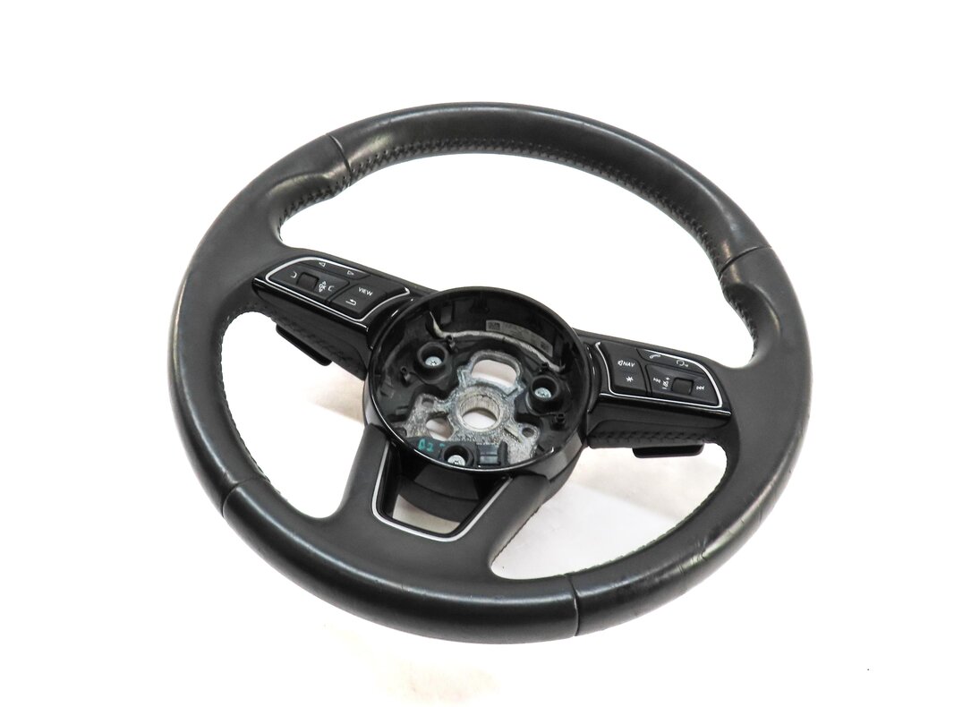 Thumbnail 1: 2018 AUDI A4 (B9 8W) DRIVER 3 SPOKE NON SPORT STEERING WHEEL w/ SWITCHES PADDLES