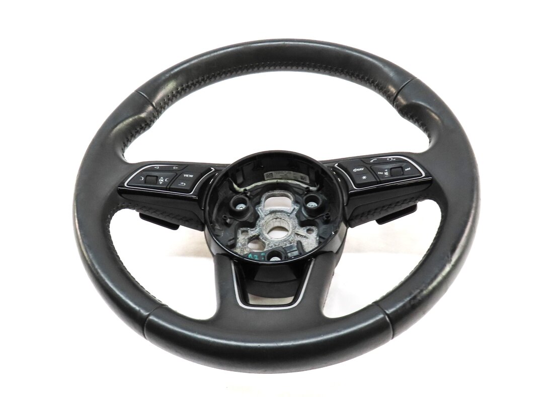 Thumbnail 4: 2018 AUDI A4 (B9 8W) DRIVER 3 SPOKE NON SPORT STEERING WHEEL w/ SWITCHES PADDLES