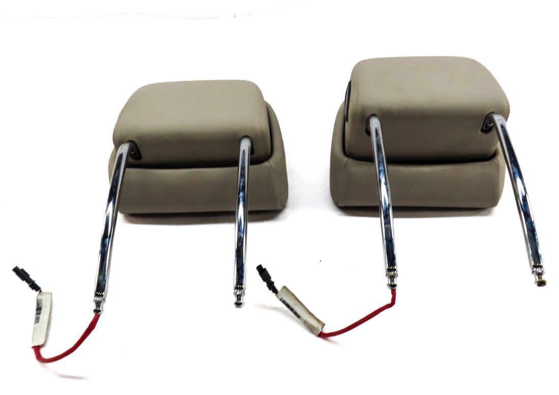 Thumbnail 5: 10-14 BMW X5 X6 (E70 E71) FRONT LEFT & RIGHT SPORT HEADREST SET 2 (OYSTER BEIGE)