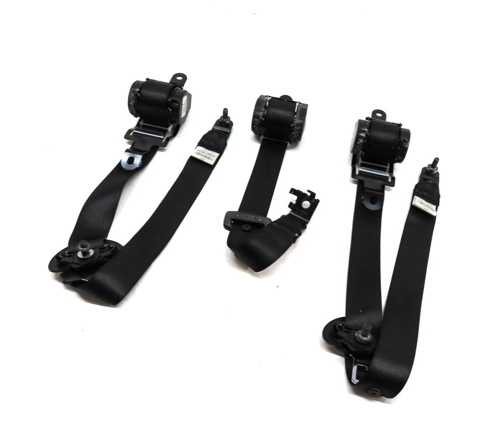 Thumbnail 1: 2012 BMW X5 (E70) REAR LEFT RIGHT & CENTER 2ND ROW SEATBELT RETRACTOR SET3 BLACK