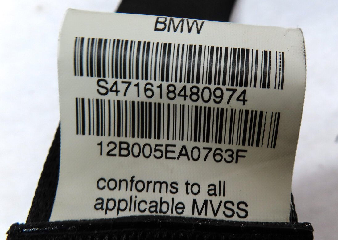 Thumbnail 5: 2012 BMW X5 (E70) REAR LEFT RIGHT & CENTER 2ND ROW SEATBELT RETRACTOR SET3 BLACK