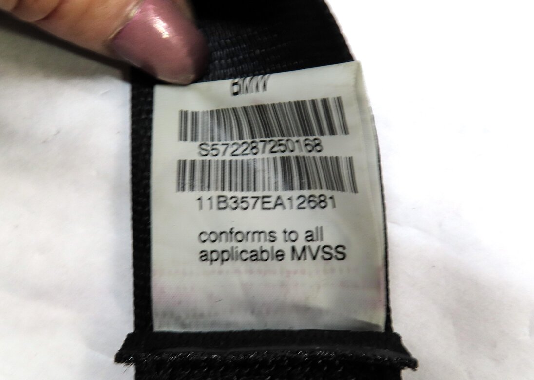 Thumbnail 8: 2012 BMW X5 (E70) REAR LEFT RIGHT & CENTER 2ND ROW SEATBELT RETRACTOR SET3 BLACK