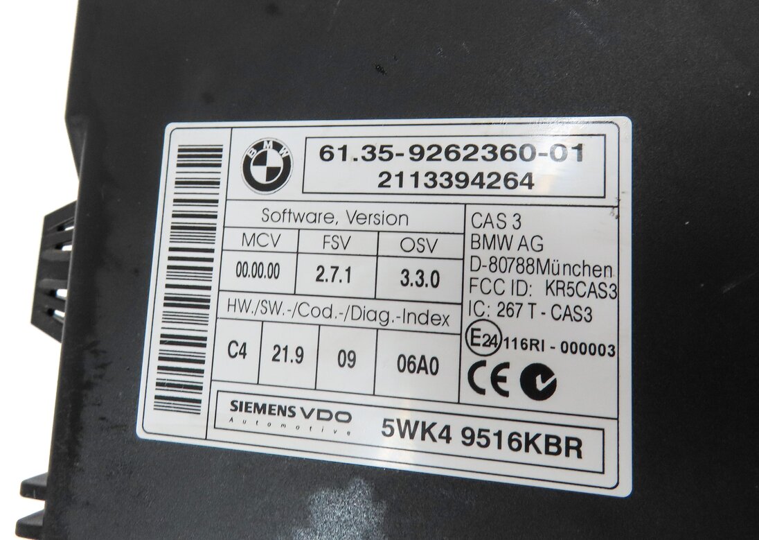 Thumbnail 11: 08-13 BMW X5 X6 (E70 E71) 4.4L N63 ENGINE DME CAS 3 IMMOBILIZER MODULE KEY SET