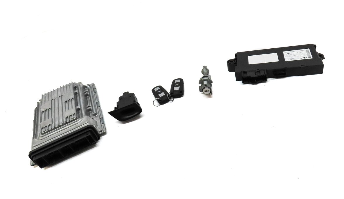 Thumbnail 3: 08-13 BMW X5 X6 (E70 E71) 4.4L N63 ENGINE DME CAS 3 IMMOBILIZER MODULE KEY SET
