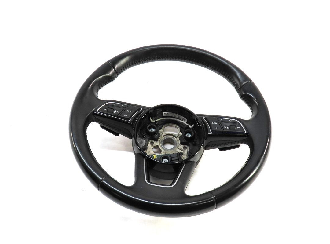 Thumbnail 1: 2017-2019 AUDI A4 A5 S4 (B9 8W F5) 3-SPOKE STEERING WHEEL w/ SHIFT PADDLES