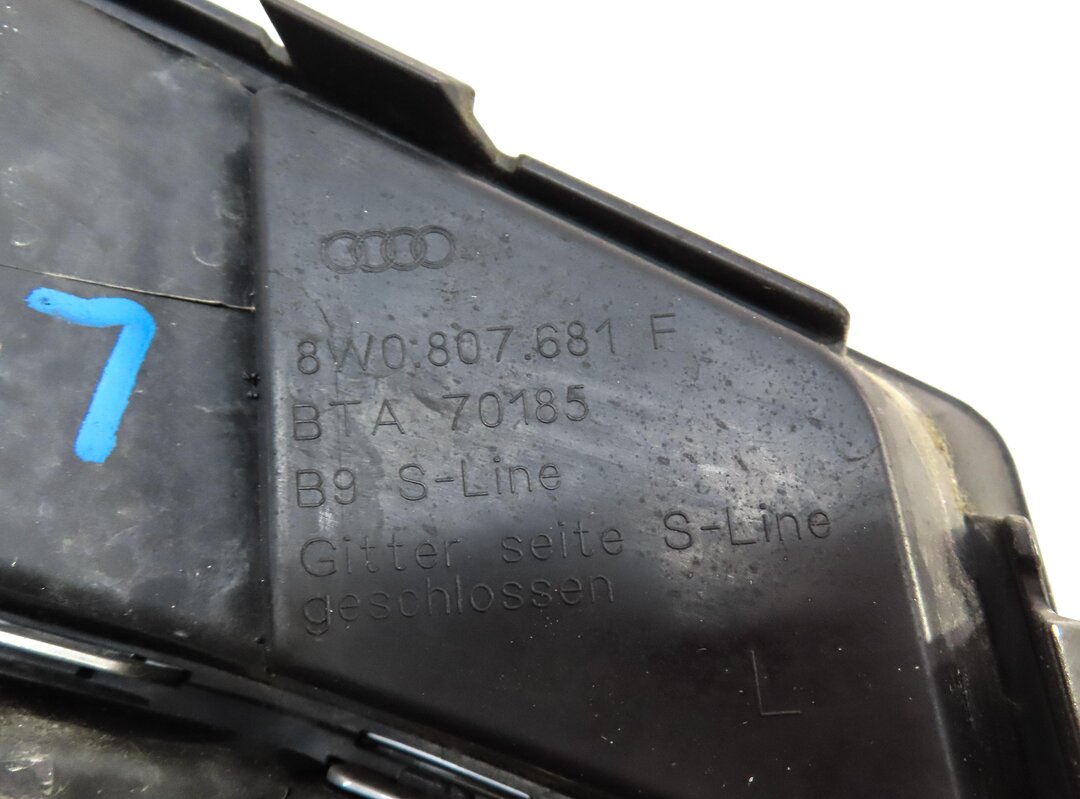 Thumbnail 5: 2017-2018 AUDI A4 (B9 8W) LEFT FRONT DRIVER BUMPER GRILLE TRIM (S-LINE)