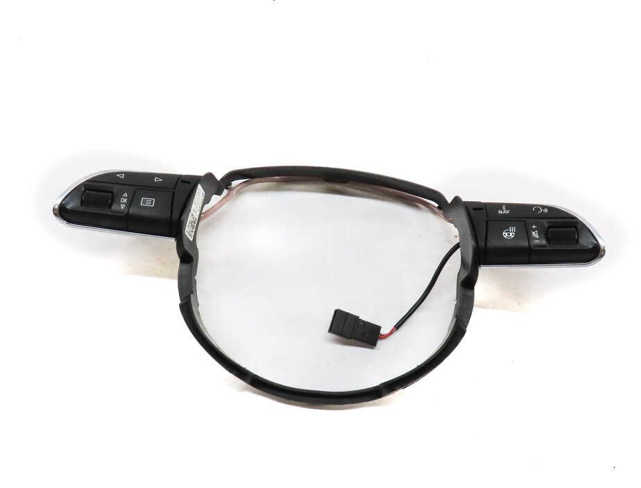 Thumbnail 1: 2014 AUDI A6 (C7) LEFT & RIGHT HEATED STEERING WHEEL SWITCH SET 2 w/ TRIM BLACK