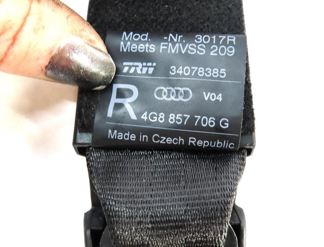 Thumbnail 5: 2012-2017 AUDI A6 S6 (C7) RIGHT FRONT PASSENGER SEATBELT RETRACTOR (BLACK)