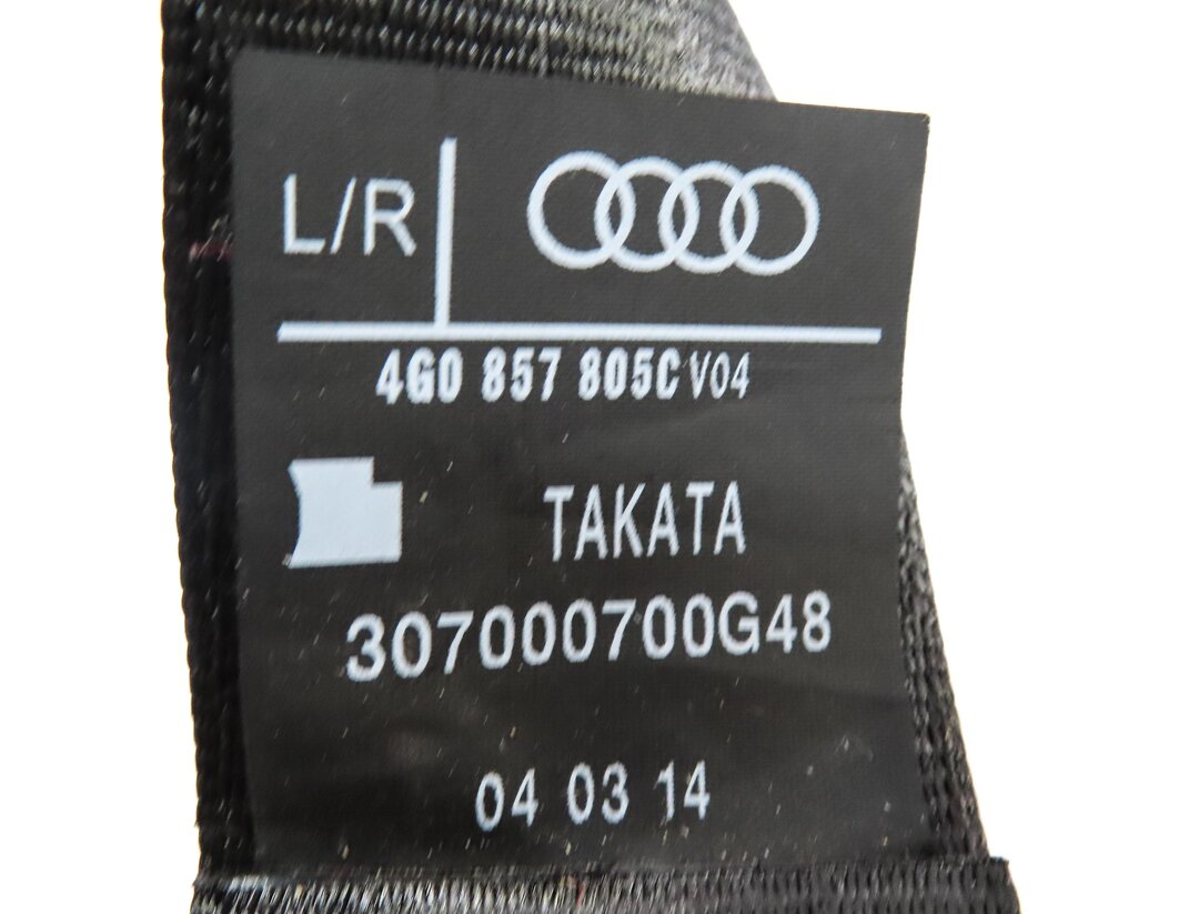 Thumbnail 5: 2014 AUDI A6 (C7) REAR LEFT SEATBELT SEAT BELT RETRACTOR (BLACK) 4G0857805C