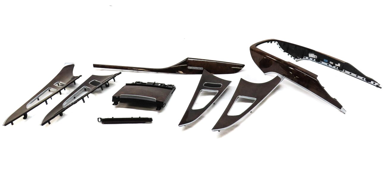 14 AUDI A6 C7 FRONT REAR LEFT RIGHT DOOR DASH CONSOLE BURR WALNUT WOOD TRIM SET