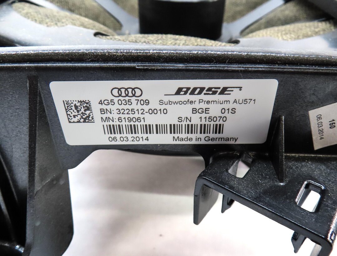 Thumbnail 3: 2014 AUDI A6 (C7) RADIO STEREO REAR TRUNK BOSE SUBWOOFER WOOFER SPEAKER