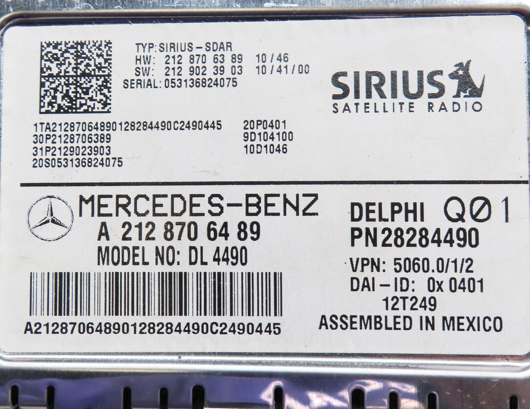 Thumbnail 4: 10-16 MERCEDES C250 C300 C350 E350 E550 GLK350 ML350 - SIRIUS SATELLITE RECEIVER