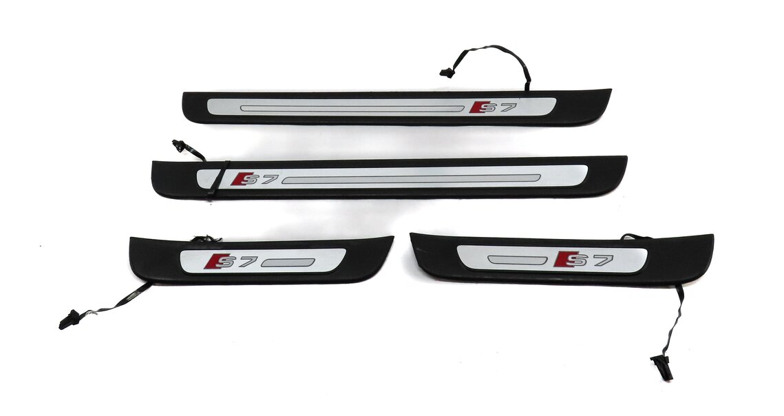 Thumbnail 2: 2013 AUDI S7 (C7) FRONT REAR LEFT RIGHT LIGHTED DOOR SILL SCUFF PALTE SET 4