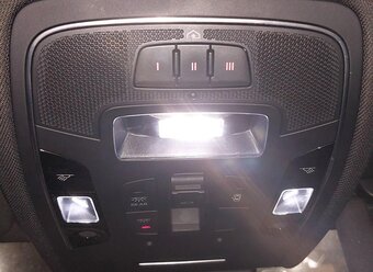 Thumbnail 2: 2013 AUDI S7 (C7) FRONT CENTER ROOF DOMELIGHT DOME LIGHT LAMP & SWITCHES (BLACK)