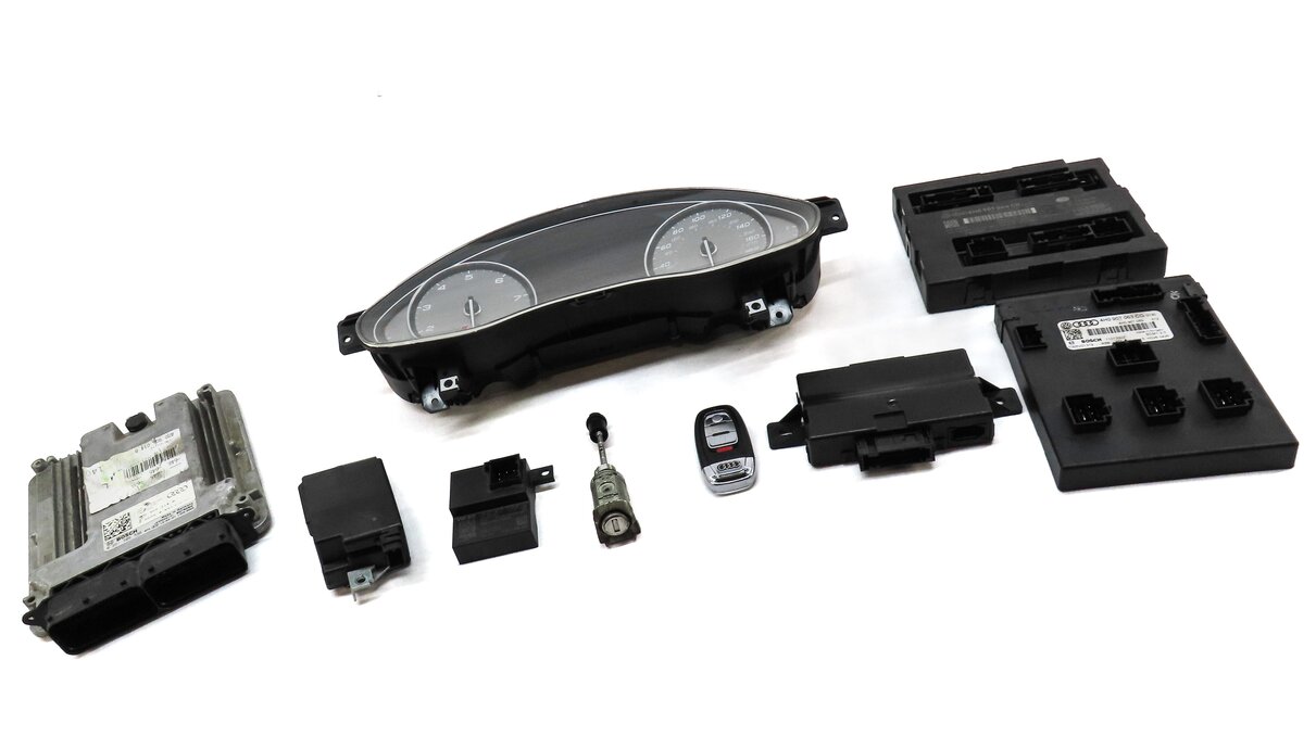 Thumbnail 20: 2013 AUDI S7 (C7) 4.0L SPEEDOMETER BODY ENGINE IMMOBILIZER MODULE KEY LOCK SET 8