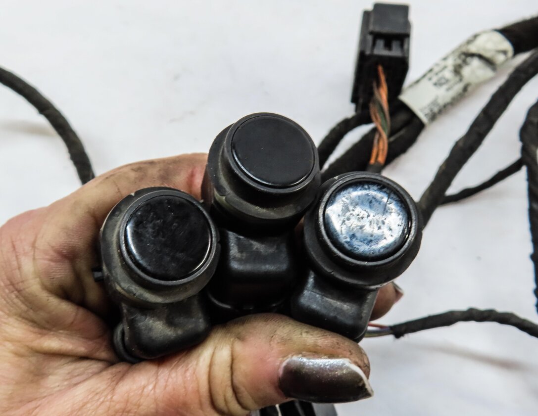 Thumbnail 6: 2013 AUDI S7 (C7) REAR PARK ASSIST PDC SENSOR SET4 (BLACK) w/ WIRING HARNESS