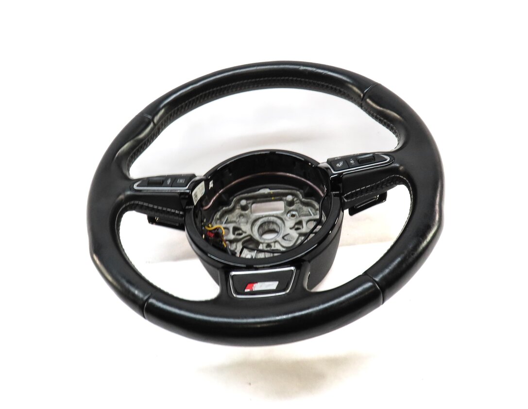 13-15 AUDI A7 S7 (C7) 3 SPOKE SPORT STEERING WHEEL w/ S7 EMBLEM SWITCHES PADDLES
