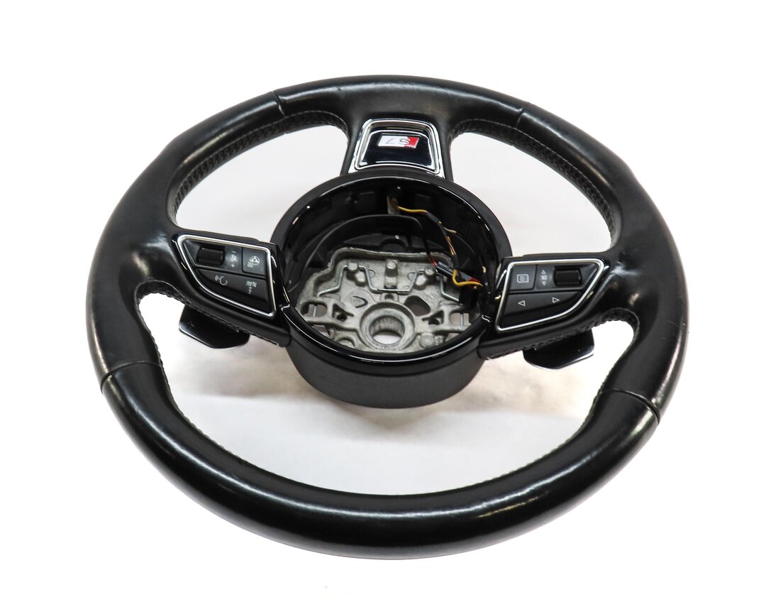 Thumbnail 5: 13-15 AUDI A7 S7 (C7) 3 SPOKE SPORT STEERING WHEEL w/ S7 EMBLEM SWITCHES PADDLES
