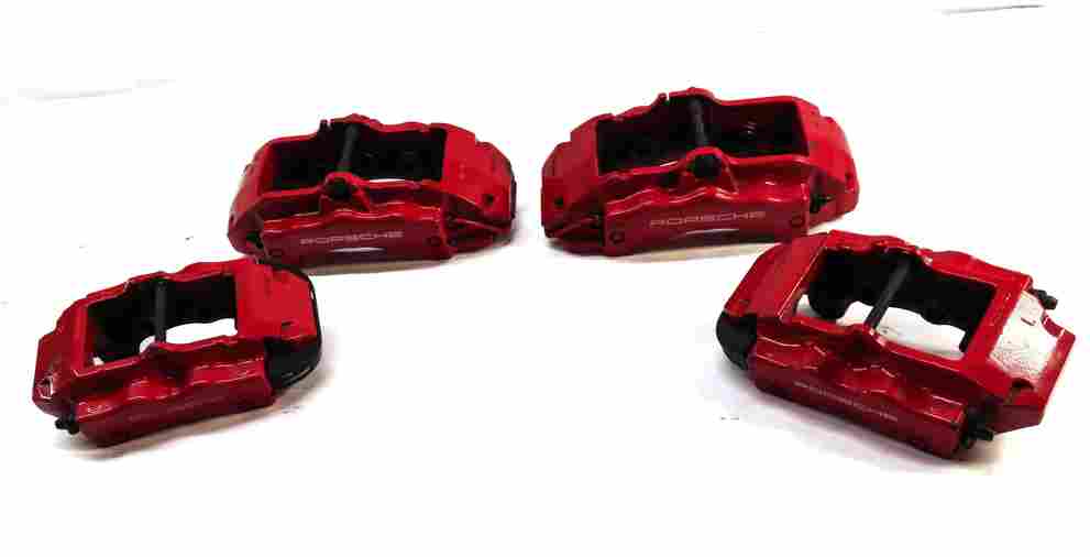 Thumbnail 2: 04-10 PORSCHE CAYENNE 955 957 4.5L 4.8L TURBO BRAKE CALIPER SET/4 (BREMBO) (RED)
