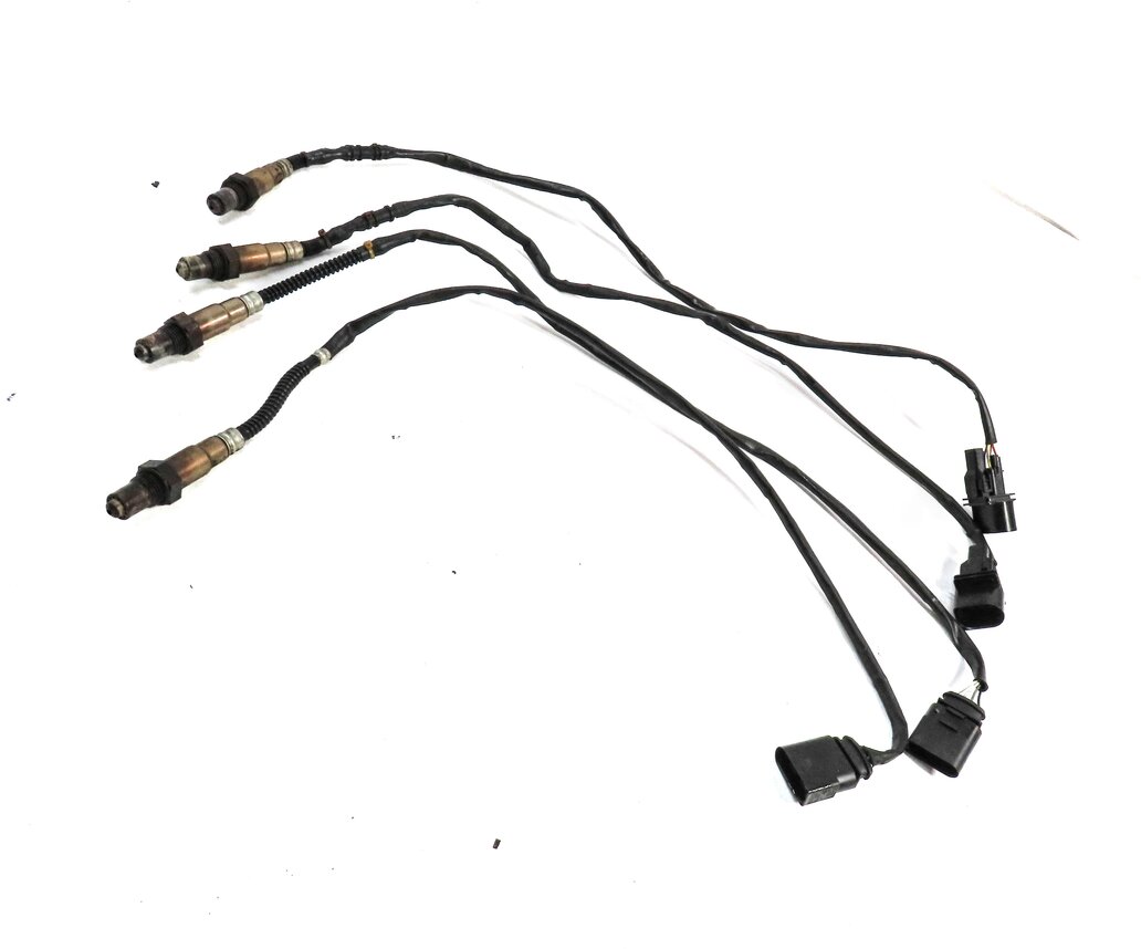 Thumbnail 3: 06 PORSCHE CAYENNE 955 4.5L TURBO M48 ENGINE PRE POST CAT O2 OXYGEN SENSOR SET4