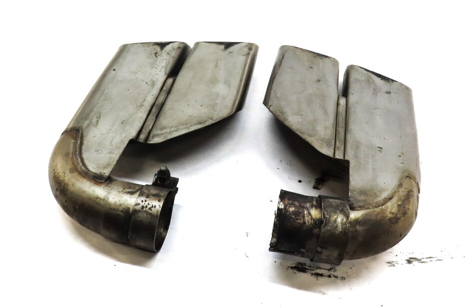 Thumbnail 1: 06 PORSCHE CAYENNE 955 4.5L TURBO M48 REAR LEFT RIGHT MUFFLER EXHAUST TIP SET 2