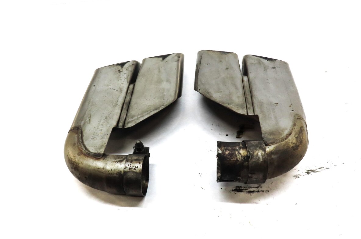 Thumbnail 2: 06 PORSCHE CAYENNE 955 4.5L TURBO M48 REAR LEFT RIGHT MUFFLER EXHAUST TIP SET 2