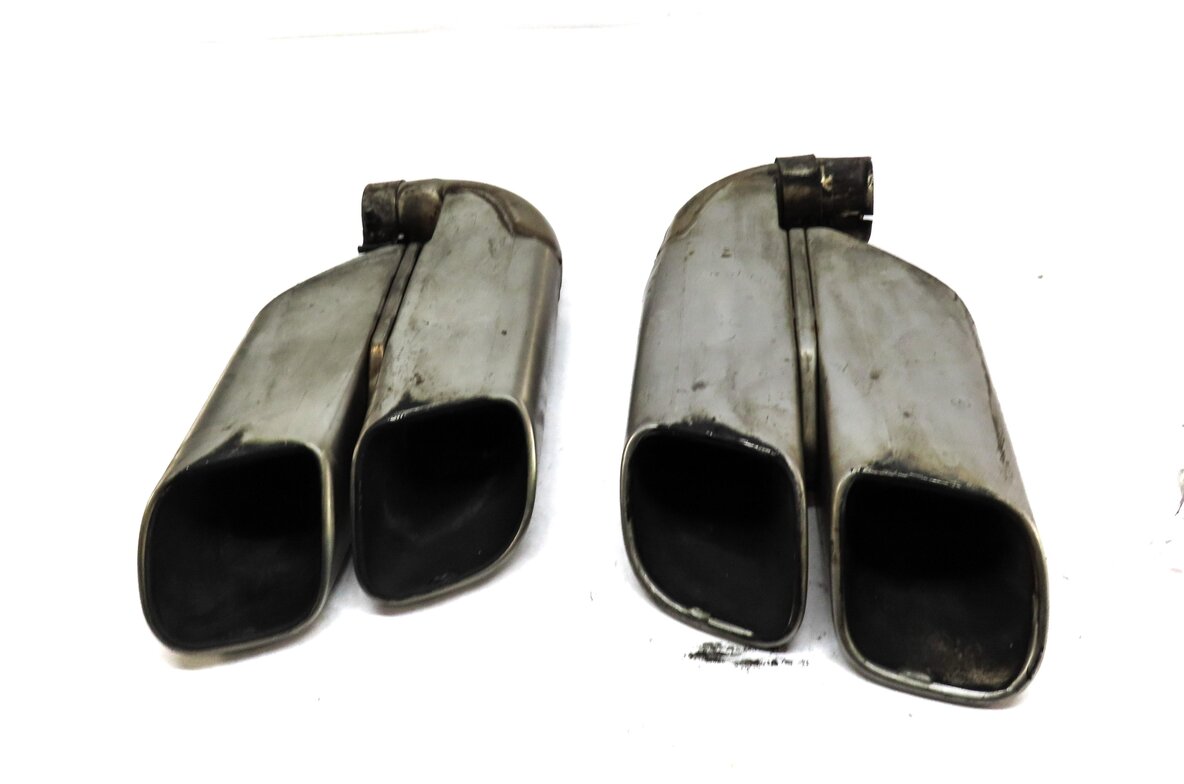 Thumbnail 4: 06 PORSCHE CAYENNE 955 4.5L TURBO M48 REAR LEFT RIGHT MUFFLER EXHAUST TIP SET 2