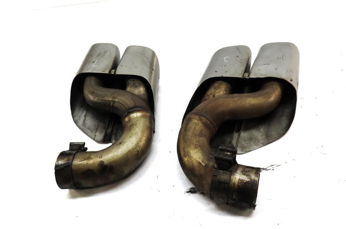 Thumbnail 5: 06 PORSCHE CAYENNE 955 4.5L TURBO M48 REAR LEFT RIGHT MUFFLER EXHAUST TIP SET 2
