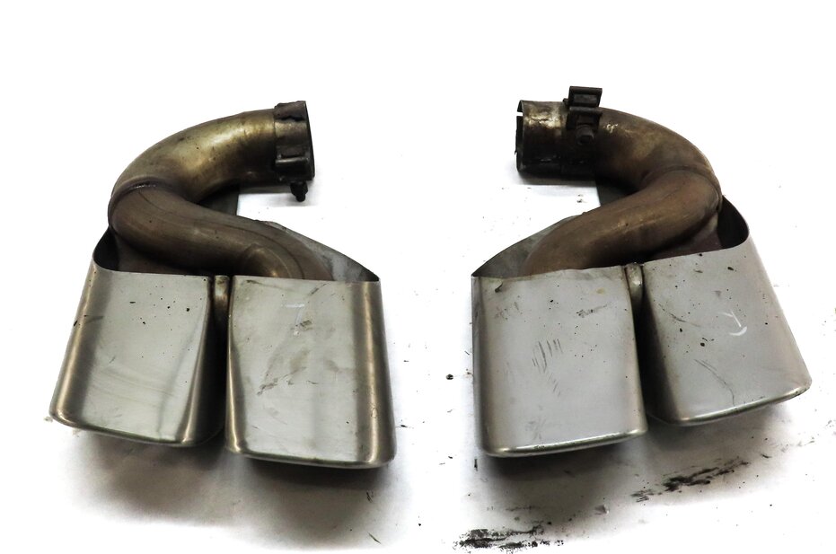 Thumbnail 6: 06 PORSCHE CAYENNE 955 4.5L TURBO M48 REAR LEFT RIGHT MUFFLER EXHAUST TIP SET 2