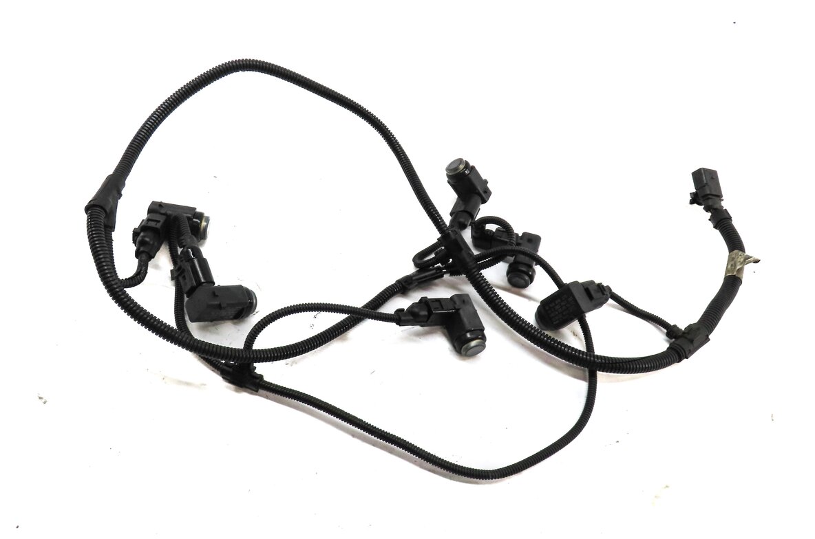 Thumbnail 2: 06 PORSCHE CAYENNE 955 REAR PARK ASSIST PDC SENSOR SET5 (SILVER) w/ WIRE HARNESS