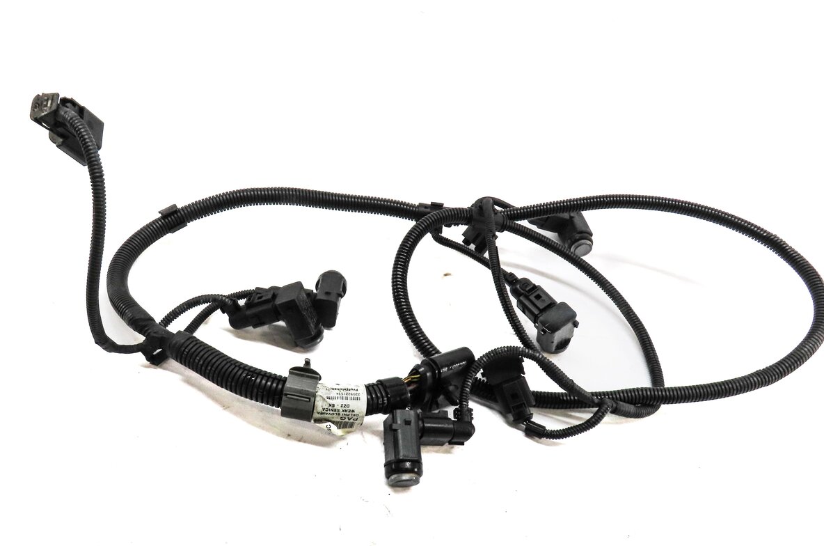 Thumbnail 2: 2006 PORSCHE CAYENNE 955 FRONT PARK ASSIST PDC SENSOR SET5 SILVER & WIRE HARNESS