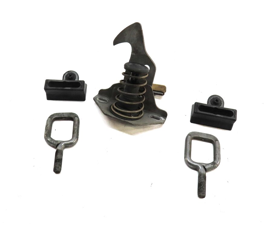2010 BMW 335i (E90) FRONT HOOD SAFETY LATCH RELEASE HOOK LEVER & STRIKER LATCHES