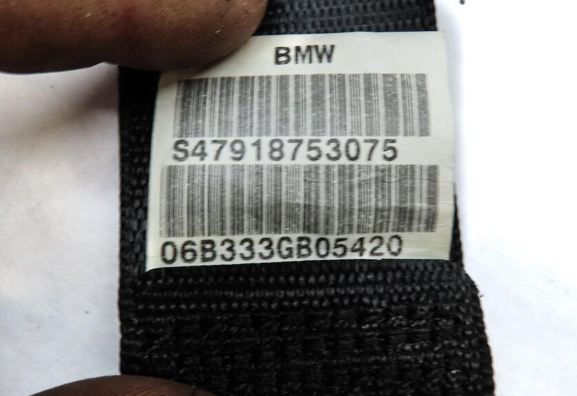 Thumbnail 4: 2007 BMW M6 COUPE E63 REAR LEFT & RIGHT SEATBELT SEAT BELT RETRACTOR SET 2 BLACK
