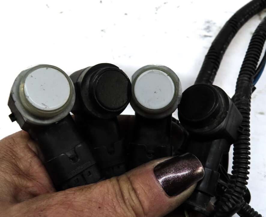 Thumbnail 5: 2013 LAND ROVER LR4 FRONT PDC PARK DISTANCE SENSOR SET w/ HARNESS (BLACK)