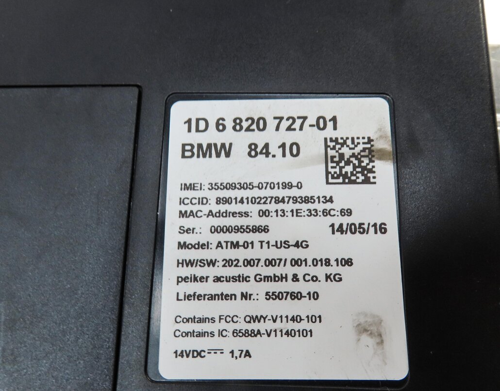 Thumbnail 4: 14-20 BMW 2 3 4 X3 X5 X6 (F15 F16 F22 F25 F30 F32 F86) BLUETOOTH CONTROL MODULE