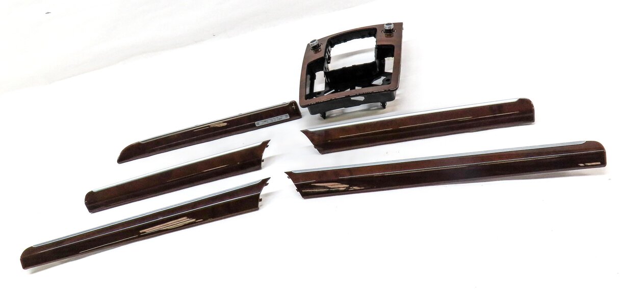 Thumbnail 3: 12 AUDI Q7 4L FRONT REAR LEFT RIGHT DOOR DASH CONSOLE BURR WALNUT WOOD TRIM SET