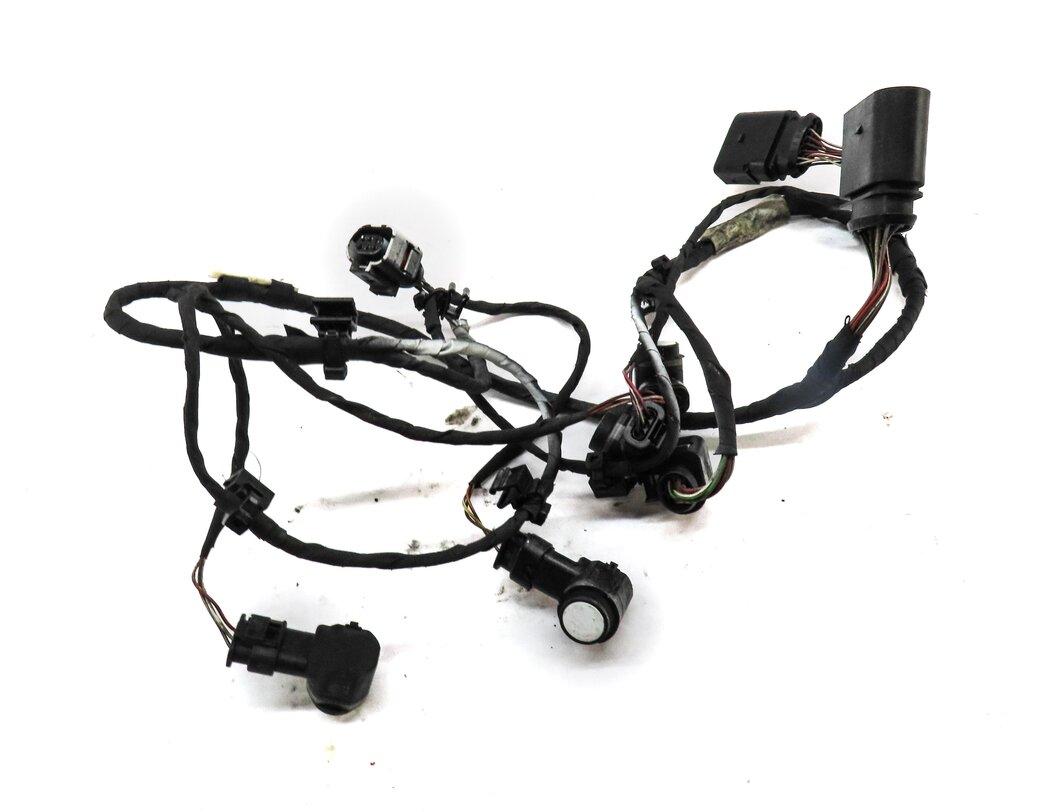 2012 AUDI Q7 (4L) REAR PARK ASSIST PDC SENSOR SET4 (WHITE) & WIRE WIRING HARNESS