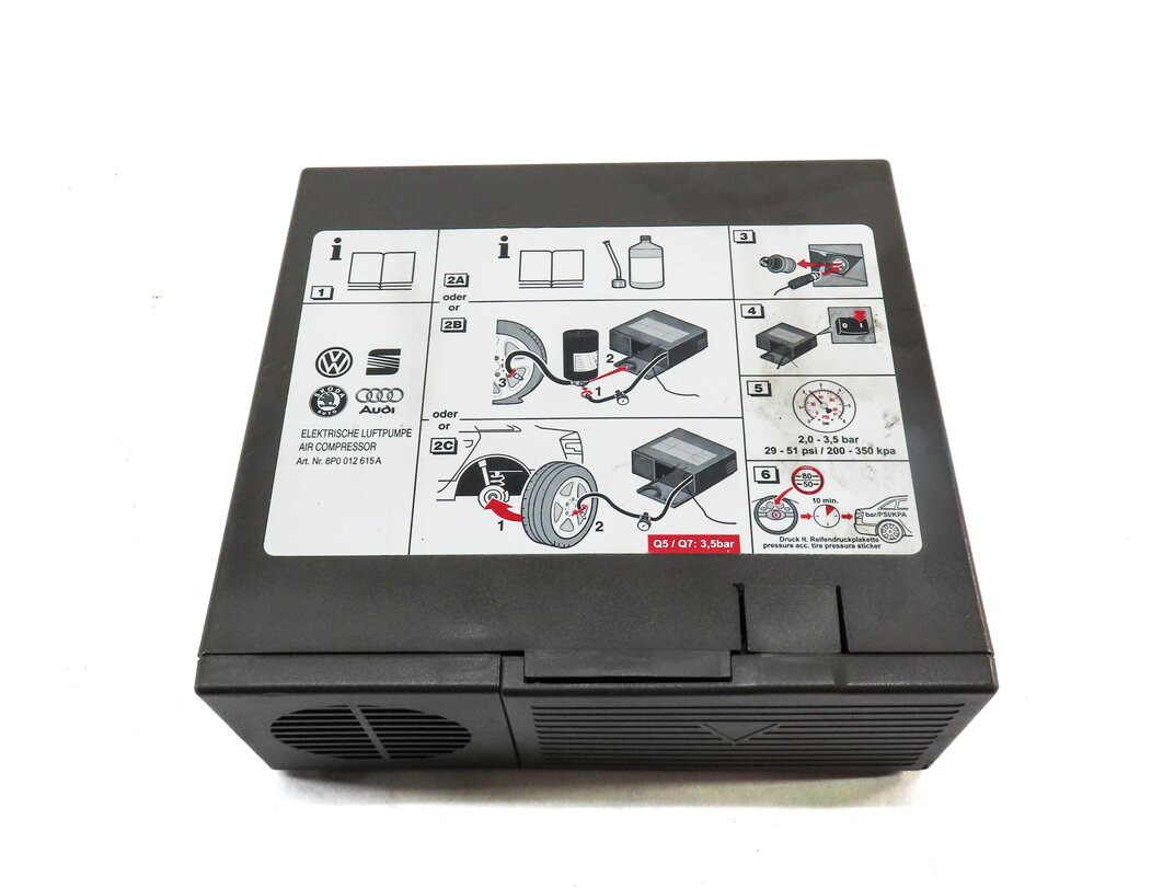 Thumbnail 2: 12 AUDI Q7 4L EMERGENCY ROADSIDE 12v 12 VOLT TIRE AIR COMPRESSOR PUMP 8P0012615A