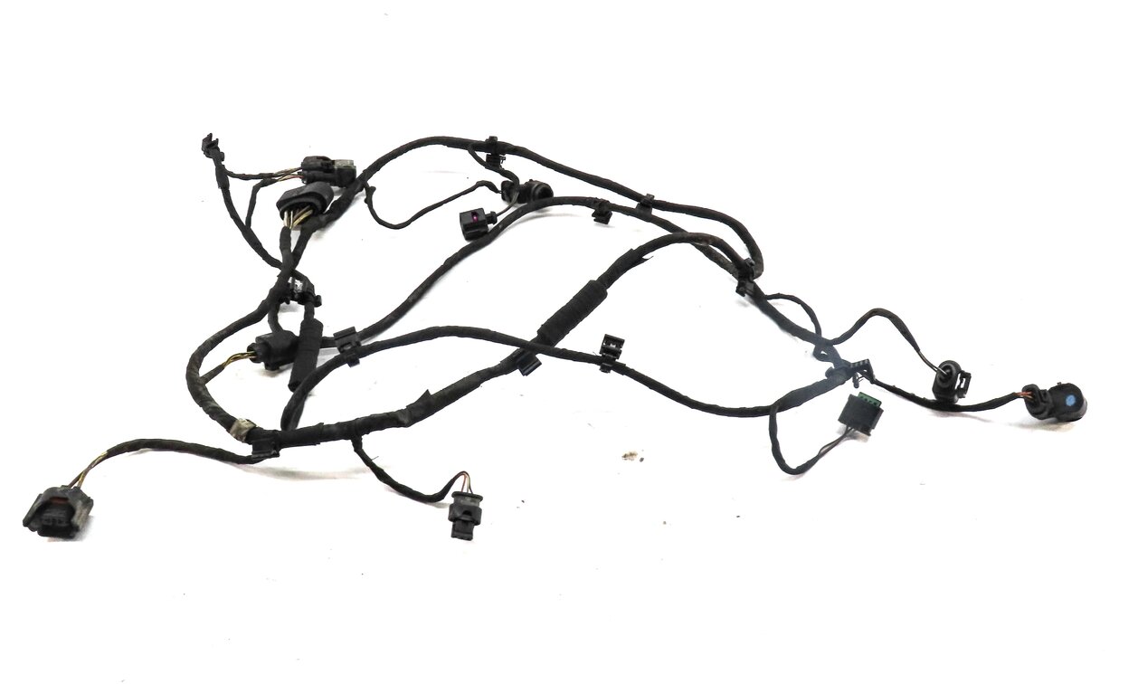 Thumbnail 3: 2012 AUDI Q7 (4L) FRONT PARK ASSIST PDC SENSOR SET3 (WHITE) w/ WIRING HARNESS