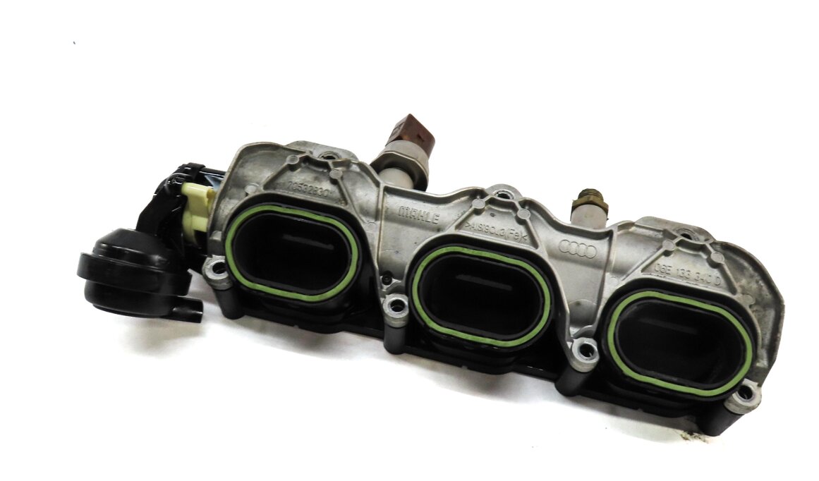 2012 AUDI Q7 4L 3.0L SUPER CJWE LEFT LOWER INTAKE MANIFOLD HOUSING & FUEL RAIL
