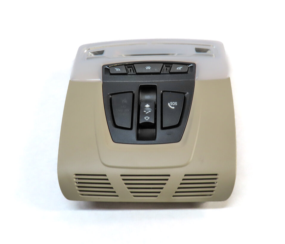 Thumbnail 2: 2016 BMW X5 (F15) FRONT ROOF CENTER PRIMARY DOME LIGHT & SUNROOF BUTTON (Beige)