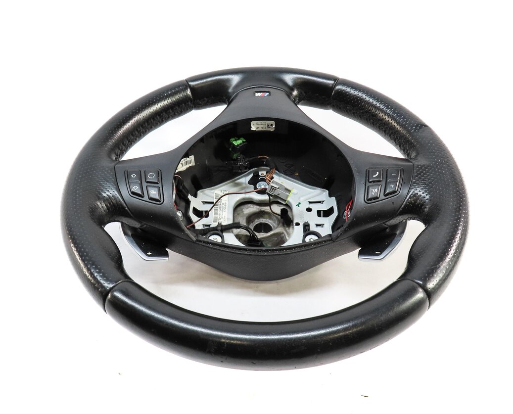 Thumbnail 3: 13-15 BMW X1 E84 3 SPOKE ///M STEERING WHEEL w/ SWITCH BUTTONS & PADDLES (BLACK)