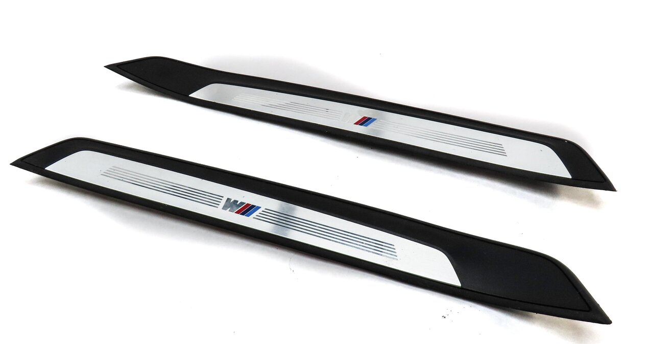 2015 BMW X1 (E84) FRONT LEFT & RIGHT ///M DOOR SILL SCUFF PLATE SET 2 (SILVER)