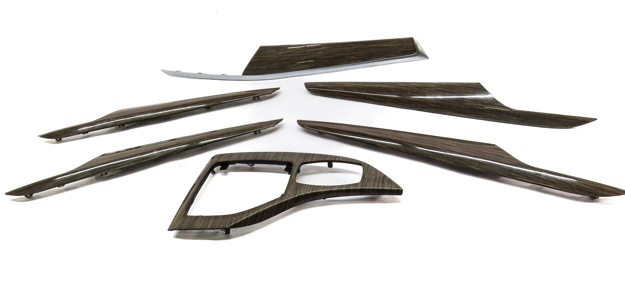 Thumbnail 2: 2015 BMW X1 E84 FRONT REAR LEFT RIGHT DOOR DASH CONSOLE FINELINE WOOD TRIM SET 6