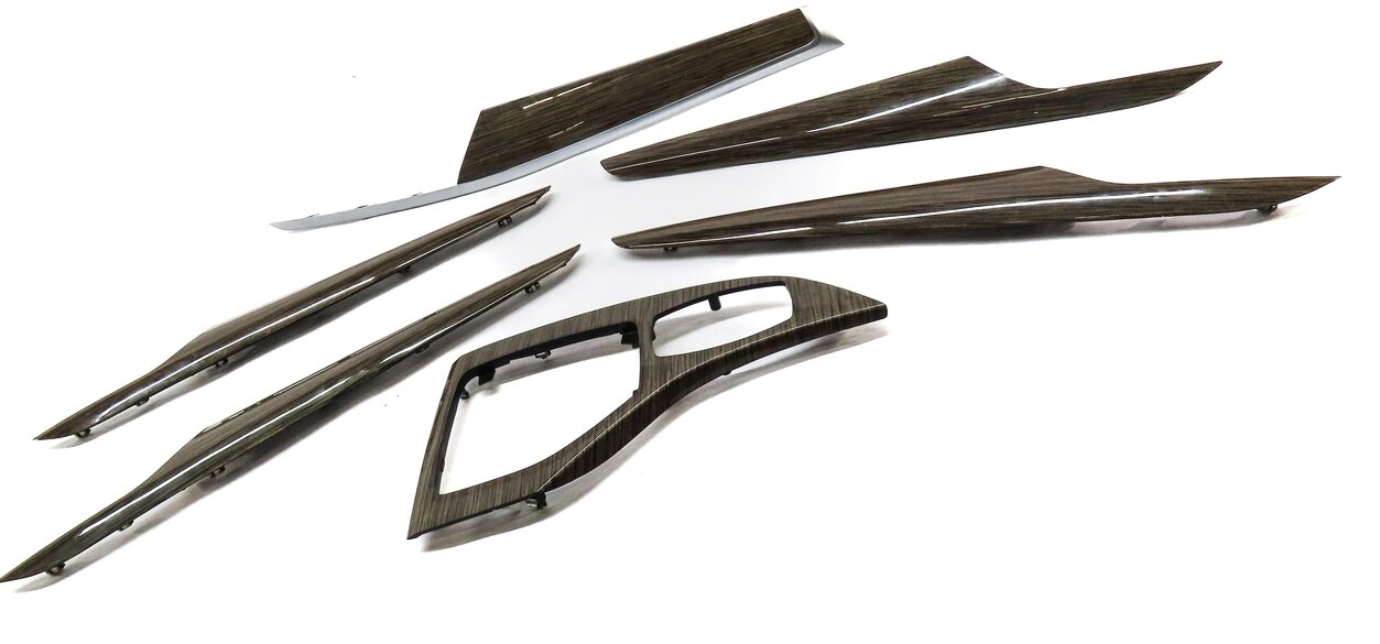 Thumbnail 3: 2015 BMW X1 E84 FRONT REAR LEFT RIGHT DOOR DASH CONSOLE FINELINE WOOD TRIM SET 6