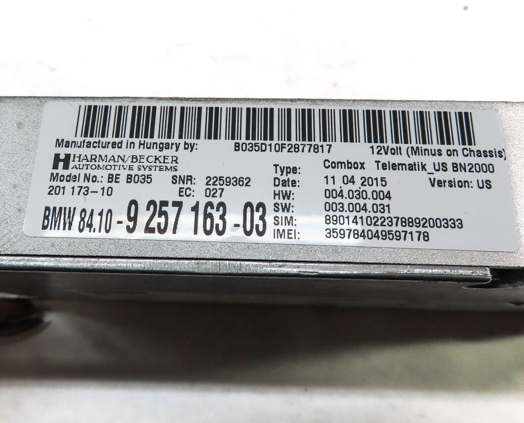 Thumbnail 4: 2015 BMW X1 (E84) TELEMATICS COMBOX COMMUNICATION CONTROL MODULE HARMAN BECKER