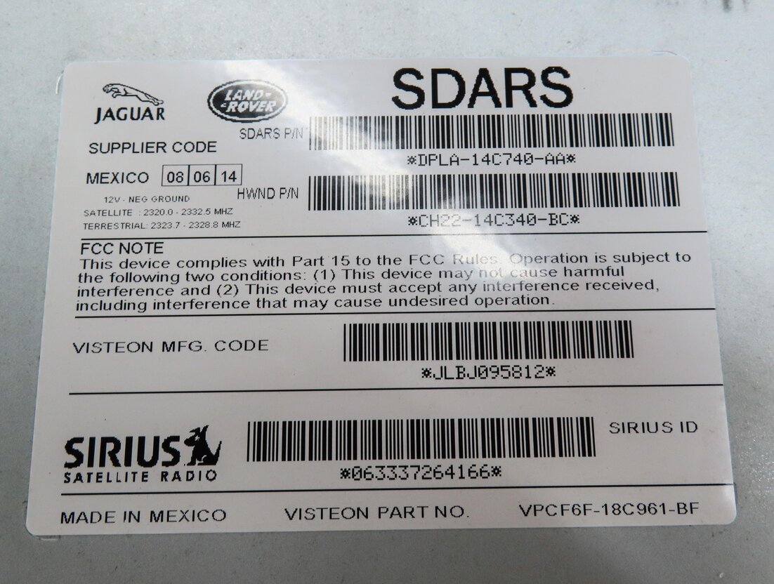 Thumbnail 4: 13-19 DISCOVERY SPORT LR4 RANGE ROVER SPORT EVOQUE - SIRIUS SATELLITE RECEIVER